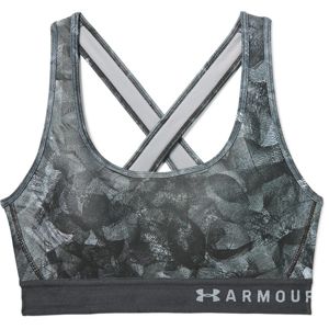 Under Armour Armour Mid Crossback Printed Bra-GRY