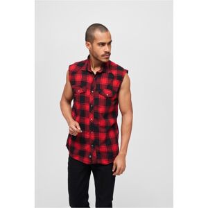 Brandit Checkshirt Sleeveless red/black