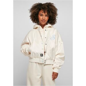 Ladies Starter Satin College Jacket palewhite