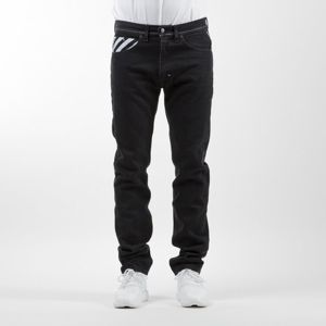 Mass Denim Jeans Stripes Logo tapered fit rinse black