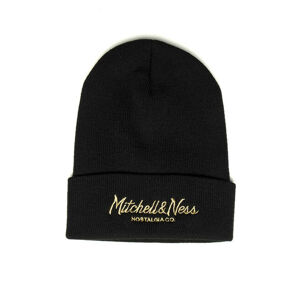 Mitchell & Ness Branded Pinscript Cuff Knit Beanie black/gold