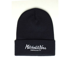 Mitchell & Ness Branded Pinscript Cuff Knit Beanie navy