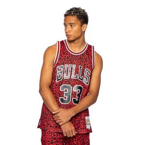 Mitchell & Ness Chicago Bulls #33 Scottie Pippen red NBA Wild Life Swingman Jersey
