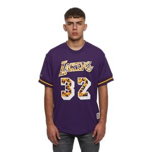 Mitchell & Ness Los Angeles Lakers #32 Magic Johnson purple Name & Number Mesh Crewneck ck