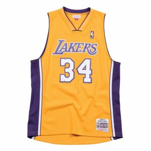 Mitchell & Ness Los Angeles Lakers #34 Shaquille O'Neal yellow Swingman Jersey (SMJYGS18179)