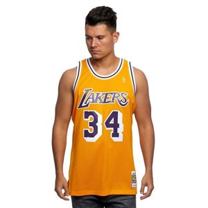 Mitchell & Ness Los Angeles Lakers #34 Shaquille O'Neal yellow Swingman Jersey