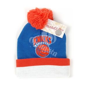 Mitchell & Ness NBA Jersey Stripe Cuff W Pom New York Knicks Beanie MN-NBA-KE31Z
