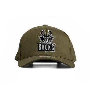 Mitchell & Ness snapback Milwaukee Bucks olive Black/White Logo 110