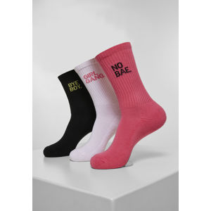 Mr. Tee Girl Gang Socks 3-Pack pink/wht/blk