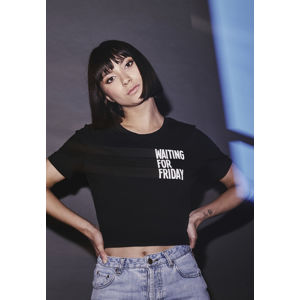 Mr. Tee Ladies Waiting For Friday Cropped Tee black