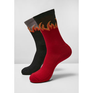 Mr. Tee Long Flame Socks 2-Pack red/black