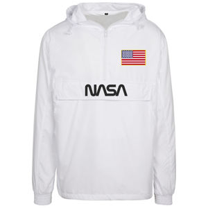 Mr. Tee NASA Worm Logo Pull Over Jacket white