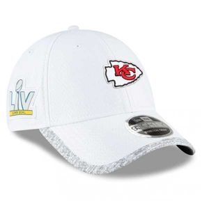 Kšiltovka New Era Kansas City Chiefs White Super Bowl LV Bound Sideline 9FORTY Snapback Adjustable Hat