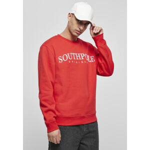 Southpole Script 3D Embroidery Crew SP red