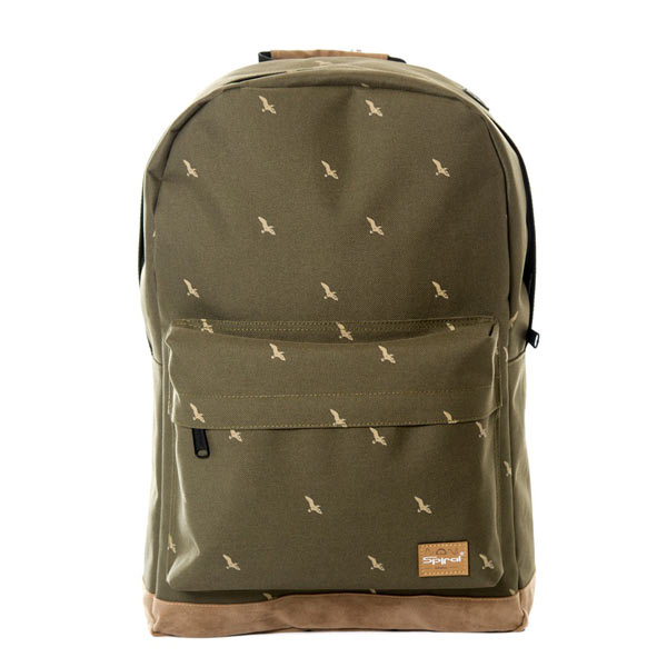 Spiral Bird Backpack Bag Olive