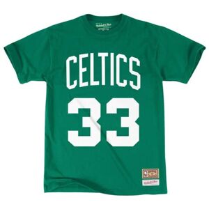 T-shirt Mitchell & Ness Boston Celtics # 33 Larry Bird Name & Number Tee green