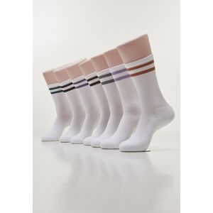 Urban Classics 2 Stripes Socks 7-Pack white/multicolor