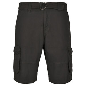 Southpole Belted Cargo Shorts Ripstop schwarz