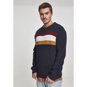 Urban Classics Block Sweater dnavy/offwhite/port/goldenoak