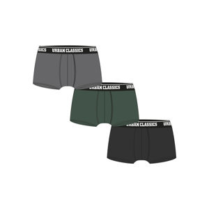 Urban Classics Boxer Shorts 3-Pack grey+darkgreen+black