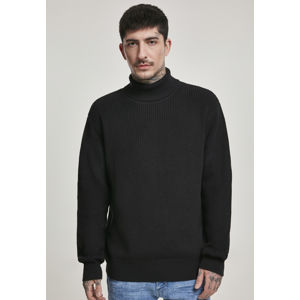 Urban Classics Cardigan Stitch Roll Neck Sweater black