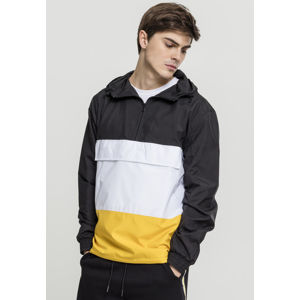 Urban Classics Color Block Pull Over Jacket black/chrome yellow/white