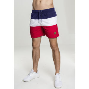 Urban Classics Color Block Swimshorts fire red/navy/white