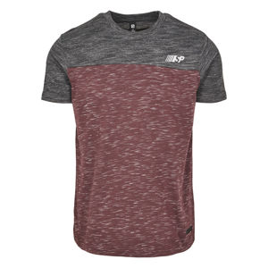 Southpole Color Block Tech Tee marled burgundy