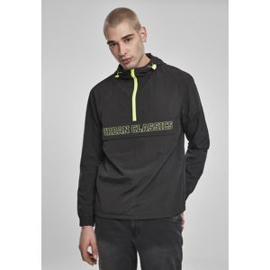 Urban Classics Contrast Pull Over Jacket black/electriclime