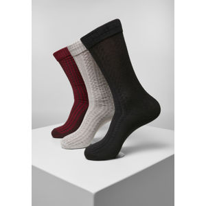 Urban Classics Cosy Jaquard Socks 3-Pack black/grey/burgundy
