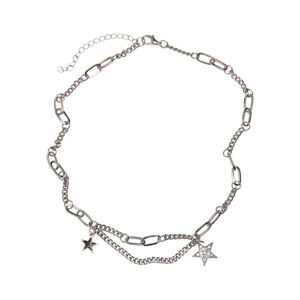 Urban Classics Crystal Stars Necklace silver