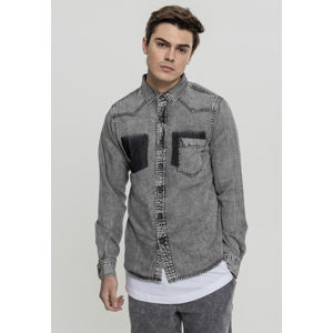 Urban Classics Denim Pocket Shirt grey wash