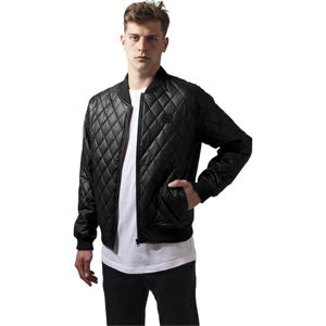 Urban Classics Diamond Quilt Leather Imitation Jacket schwarz
