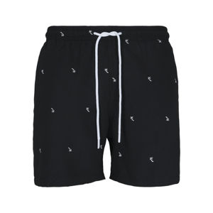 Urban Classics Embroidery Swim Shorts black/palmtree