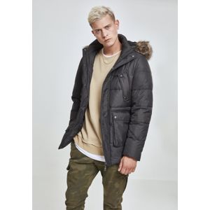Urban Classics Faux Fur Hooded Jacket black