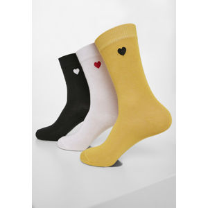 Urban Classics Heart Socks 3-Pack black/white/yellow