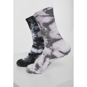 Urban Classics High Socks Tie Dye 2-Pack black/grey