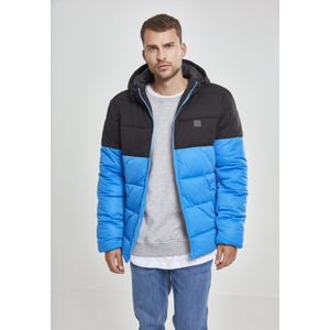 Urban Classics Hooded 2-Tone Puffer Jacket brightblue/blk