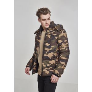 Urban Classics Hooded Camo Puffer Jacket wood camouflage