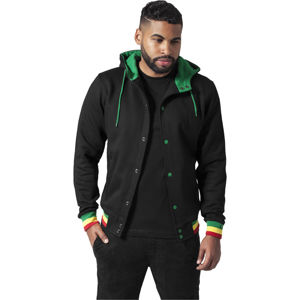 Urban Classics Hooded College Sweatjacket black/rasta