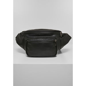 Urban Classics Imitation Leather Double Zip Shoulder Bag black
