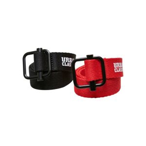 Urban Classics Industrial Canvas Belt Kids 2-Pack black/red