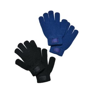 Urban Classics Knit Gloves Kids 2-Pack black/royal