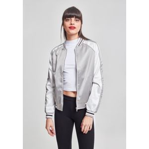 Urban Classics Ladies 3-Tone Souvenir Jacket silver/offwhite/blk