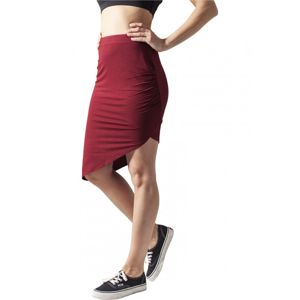 Urban Classics Ladies Asymetric Viscose Skirt burgundy