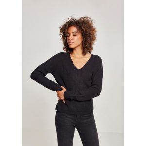 Urban Classics Ladies Back Lace Up Sweater black