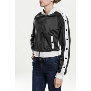 Urban Classics Ladies Button Up Track Jacket blk/wht/blk