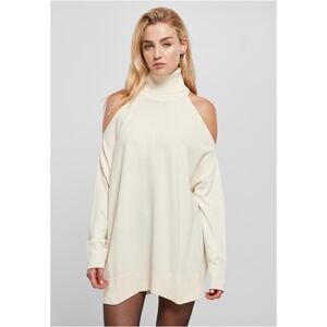 Urban Classics Ladies Cold Shoulder Turtelneck Sweater whitesand
