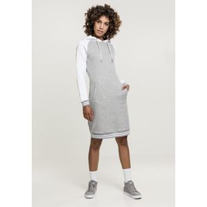 Urban Classics Ladies Contrast College Hooded Dress gry/wht