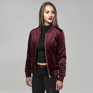 Bunda Urban Classics Ladies Diamond Quilt Velvet Jacket burgundy